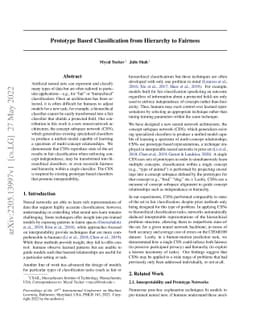 Prototype Based Classification from Hierarchy to Fairness