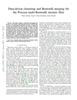 Data-driven clustering and Bernoulli merging for the Poisson
  multi-Bernoulli mixture filter