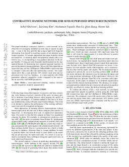 Contrastive Siamese Network for Semi-supervised Speech Recognition