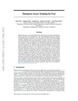 Sharpness-Aware Training for Free