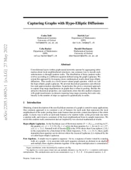 Capturing Graphs with Hypo-Elliptic Diffusions