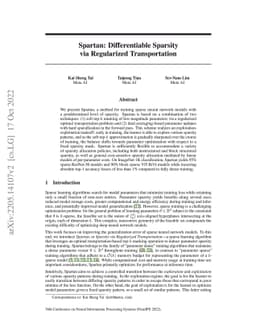 Spartan: Differentiable Sparsity via Regularized Transportation