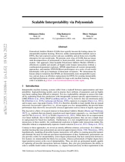 Scalable Interpretability via Polynomials