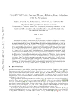 FlashAttention: Fast and Memory-Efficient Exact Attention with
  IO-Awareness