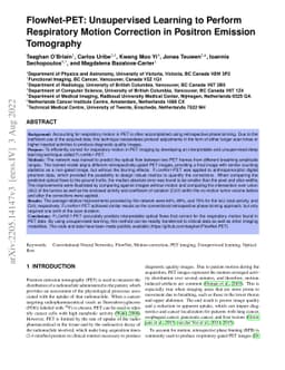 FlowNet-PET: Unsupervised Learning to Perform Respiratory Motion
  Correction in PET Imaging