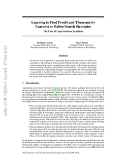 Learning to Find Proofs and Theorems by Learning to Refine Search
  Strategies: The Case of Loop Invariant Synthesis