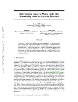 Deterministic Langevin Monte Carlo with Normalizing Flows for Bayesian
  Inference