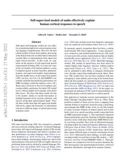Self-supervised models of audio effectively explain human cortical
  responses to speech