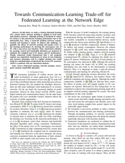 Towards Communication-Learning Trade-off for Federated Learning at the
  Network Edge