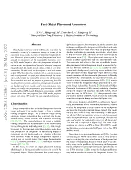 Fast Object Placement Assessment
