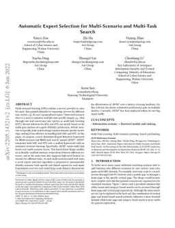 Automatic Expert Selection for Multi-Scenario and Multi-Task Search