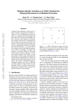 Relation-Specific Attentions over Entity Mentions for Enhanced
  Document-Level Relation Extraction