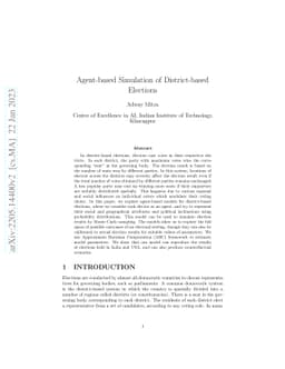 Agent-based Simulation of District-based Elections