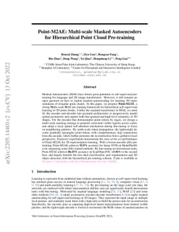 Point-M2AE: Multi-scale Masked Autoencoders for Hierarchical Point Cloud
  Pre-training