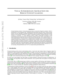 Visual Superordinate Abstraction for Robust Concept Learning