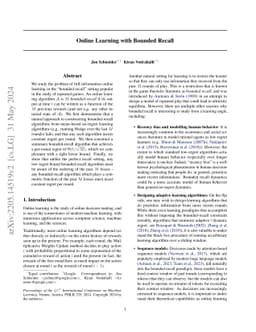 Online Learning with Bounded Recall