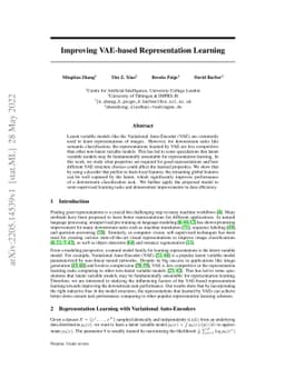Improving VAE-based Representation Learning