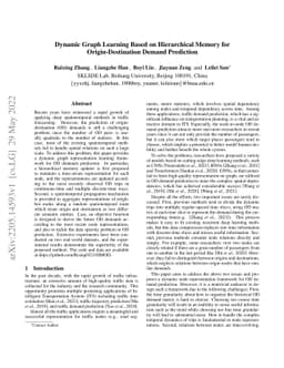 Dynamic Graph Learning Based on Hierarchical Memory for
  Origin-Destination Demand Prediction