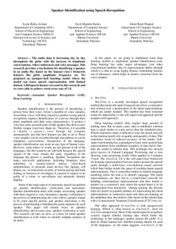 Speaker Identification using Speech Recognition