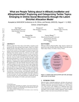 What are People Talking about in #BlackLivesMatter and #StopAsianHate?
  Exploring and Categorizing Twitter Topics Emerging in Online Social Movements
  through the Latent Dirichlet Allocation Model