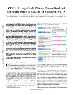 CPED: A Large-Scale Chinese Personalized and Emotional Dialogue Dataset
  for Conversational AI