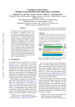 Learning as Conversation: Dialogue Systems Reinforced for Information
  Acquisition