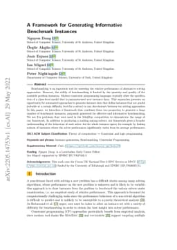 A Framework for Generating Informative Benchmark Instances
