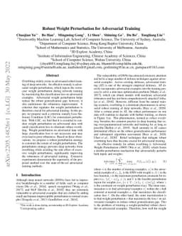 Robust Weight Perturbation for Adversarial Training