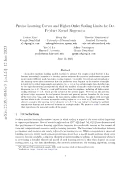 Precise Learning Curves and Higher-Order Scaling Limits for Dot Product
  Kernel Regression