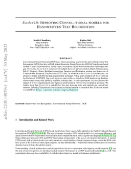 Easter2.0: Improving convolutional models for handwritten text
  recognition
