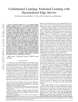 Confederated Learning: Federated Learning with Decentralized Edge
  Servers