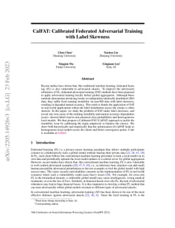 CalFAT: Calibrated Federated Adversarial Training with Label Skewness