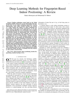 Deep Learning Methods for Fingerprint-Based Indoor Positioning: A Review