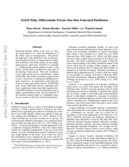 FedAUXfdp: Differentially Private One-Shot Federated Distillation
