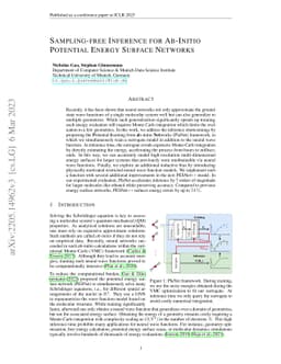 Sampling-free Inference for Ab-Initio Potential Energy Surface Networks