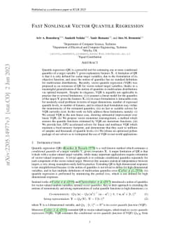 Fast Nonlinear Vector Quantile Regression