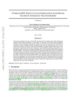 CompleteDT: Point Cloud Completion with Dense Augment Inference
  Transformers