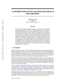 A principled framework for the design and analysis of token algorithms