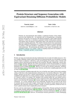 Protein Structure and Sequence Generation with Equivariant Denoising
  Diffusion Probabilistic Models