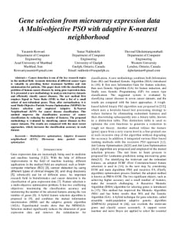 Gene selection from microarray expression data: A Multi-objective PSO
  with adaptive K-nearest neighborhood