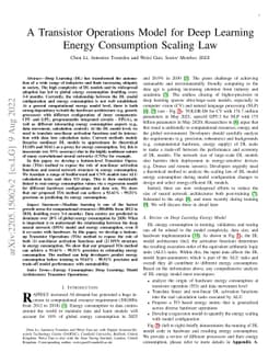 A Transistor Operations Model for Deep Learning Energy Consumption
  Scaling Law