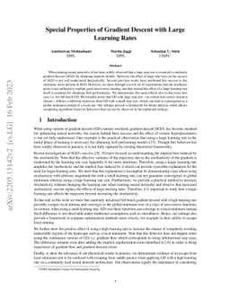 Special Properties of Gradient Descent with Large Learning Rates