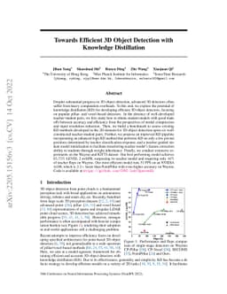 Towards Efficient 3D Object Detection with Knowledge Distillation