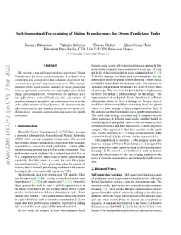 Self-Supervised Pre-training of Vision Transformers for Dense Prediction
  Tasks