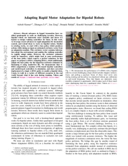 Adapting Rapid Motor Adaptation for Bipedal Robots