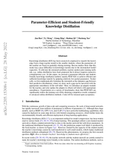 Parameter-Efficient and Student-Friendly Knowledge Distillation