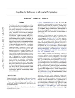 Searching for the Essence of Adversarial Perturbations