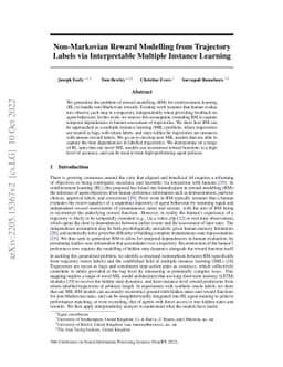 Non-Markovian Reward Modelling from Trajectory Labels via Interpretable
  Multiple Instance Learning