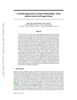 A hybrid approach to seismic deblending: when physics meets
  self-supervision