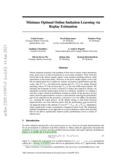 Minimax Optimal Online Imitation Learning via Replay Estimation